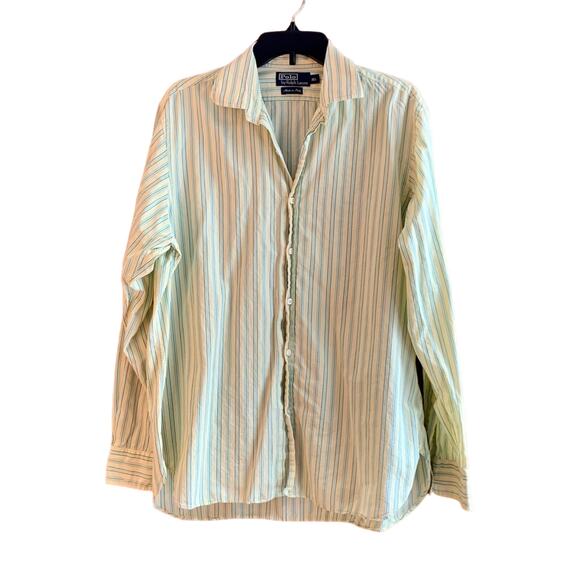 Yellow Striped Polo Ralph Lauren Button Down Shirt - Picture 1 of 15